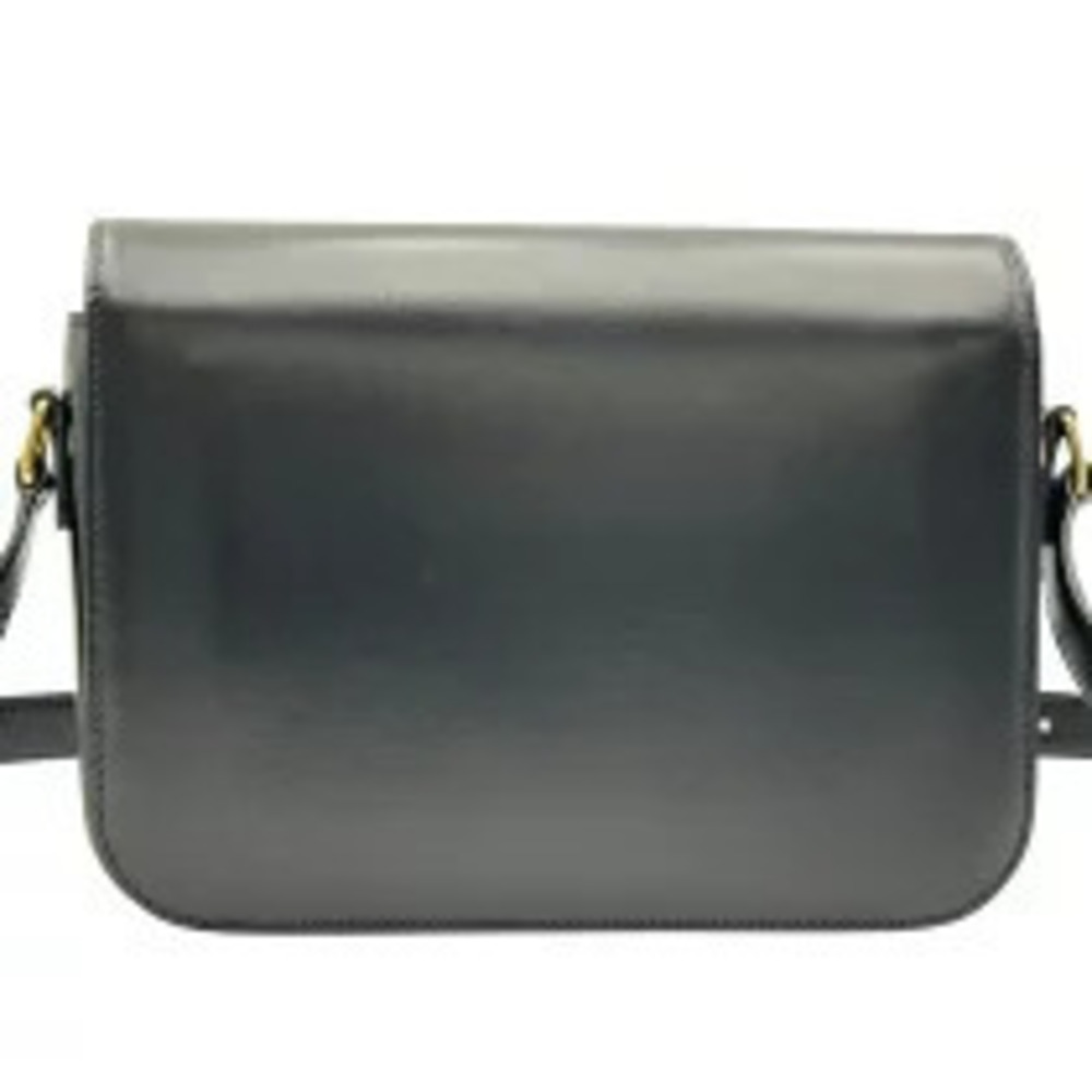 Celine Leather Triomphe Shoulder Black Bag Black - Picture 4 of 13